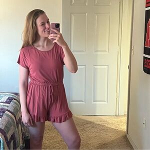 Pink Lily Ruffle Romper